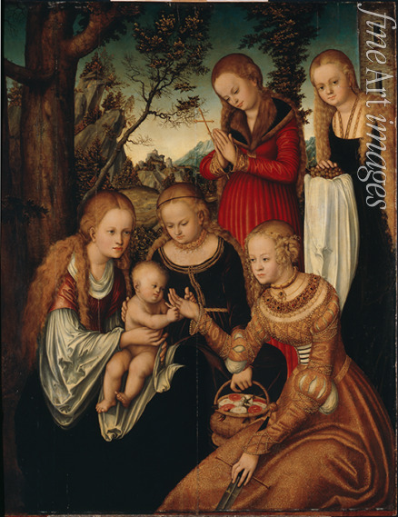 Cranach Lucas der Ältere - Maria mit dem Jesusknaben und den Heiligen Katharina, Dorothea, Margaretha und Barbara (Sogenannte 
