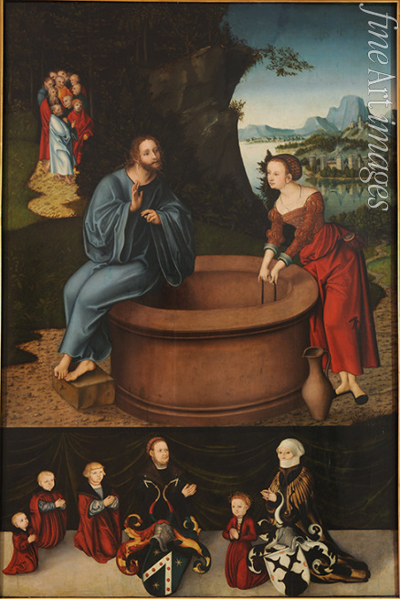 Cranach Lucas der Ältere - Jesus und die Samariterin am Jakobsbrunnen