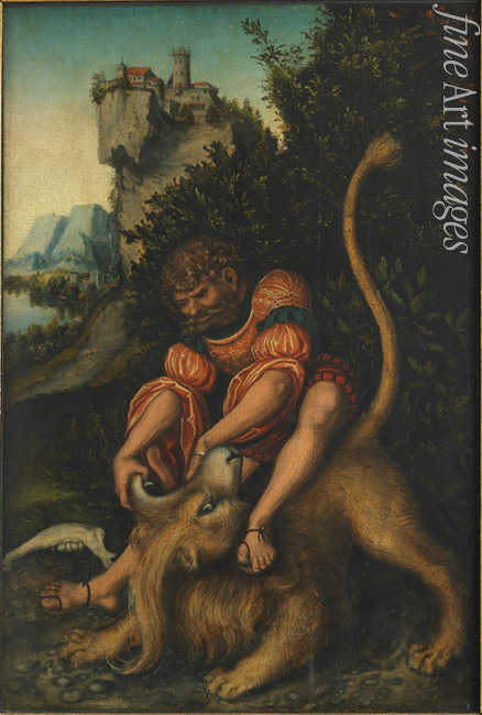 Cranach Lucas der Ältere - Simson im Kampf mit dem Löwen