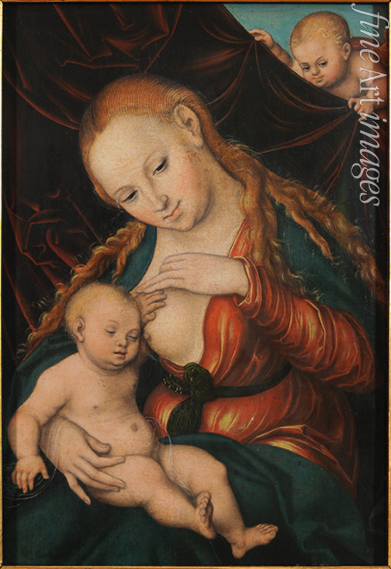 Cranach Lucas der Ältere - Madonna, dem Christkind die Brust reichend