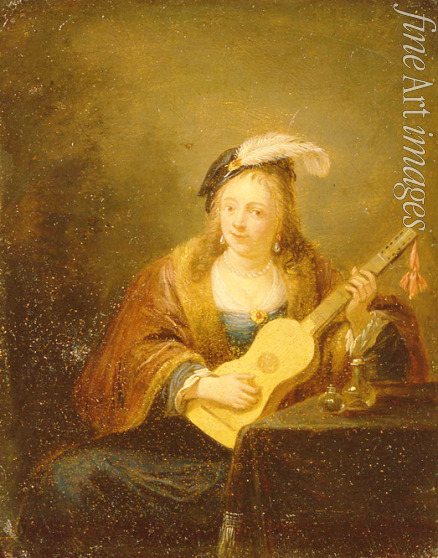 Teniers David der Jüngere - Frau mit Gitarre