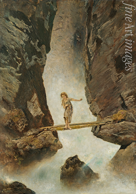 Romako Anton - Girl Crossing a Mountain Torrent