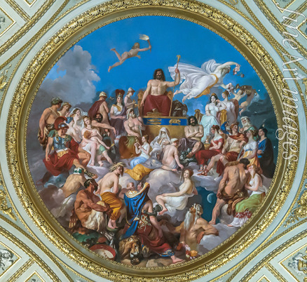 Sabatelli Luigi - Der Olymp. Deckentondo im Sala dell'Iliade von Palazzo Pitti