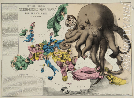 Rose Frederick William - Serio-Comic War Map For The Year 1877