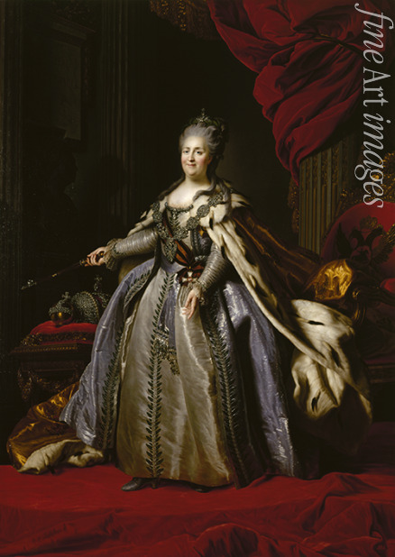 Rokotov Fyodor Stepanovich - Portrait of Empress Catherine II (1729-1796) (After Alexander Roslin)