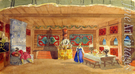 Kustodiev Boris Michaylovich - Stage design for the opera The Tsar's Bride by N. Rimsky-Korsakov