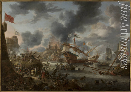 Peeters Jan the Elder - A naval battle between Christians and Turks
