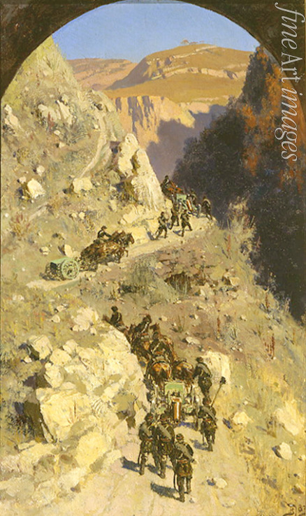 Polenov Vasili Dmitrievich - Artillery in the Caucasian mountains