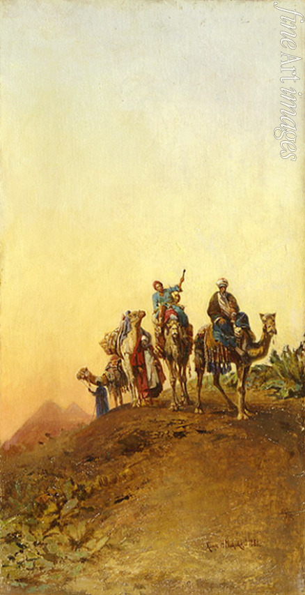 Makowski Nikolai Jegorowitsch - Kamele vor den Pyramiden