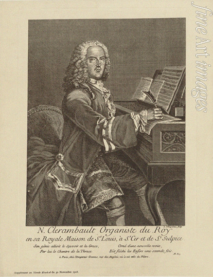 Lempereur Louis-Simon - Portrait of the composer Louis-Nicolas Clérambault (1676-1749)