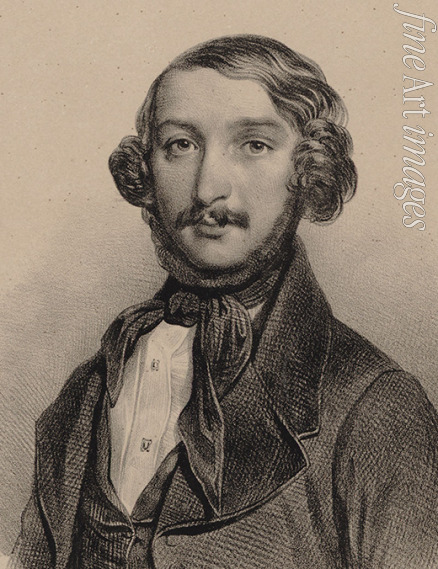 Devéria Achille - Portrait of the composer Heinrich Wilhelm Ernst (1814-1865)
