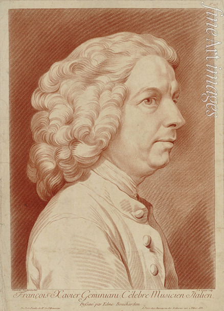 Bouchardon Edme - Portrait of the composer and violinist Francesco Saverio Geminiani (1687-1762)