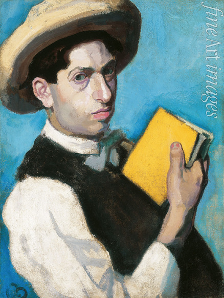 Berény Róbert - Self-Portrait in a Straw Hat