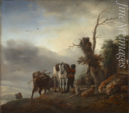 Wouwerman Philips - Landschaft mit Packpferde