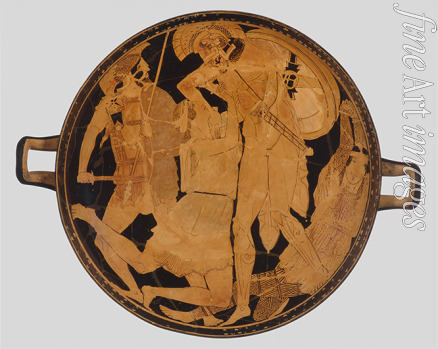 Penthesilea-Maler - Schale mit Darstellung der Penthesilea, durch das Schwert des Achilles sterbend. Rotfigurige Keramik