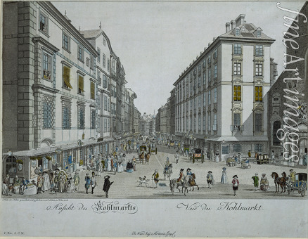 Schuetz Carl - View of the Kohlmarkt and the Michaelerplatz in Vienna