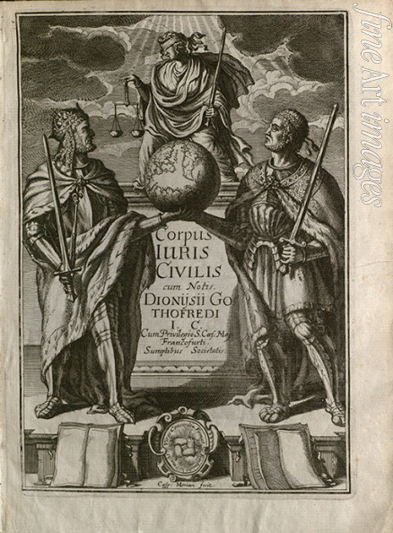 Unbekannter Künstler - Justinianus Corpus Iuris Civilis (Bestand des zivilen Rechts). Frontispiz
