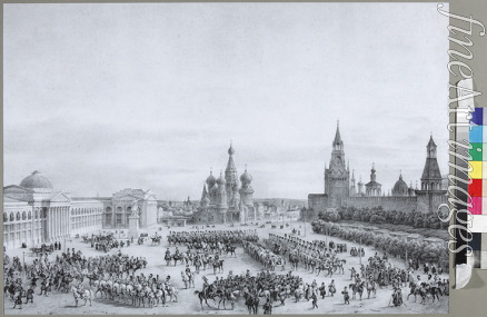 Adam Jean-Victor Vincent - Roter Platz in Moskau. Ankündigung der Krönung (Feierlichkeiten anlässlich der Krönung des Kaisers Nikolaus I.)