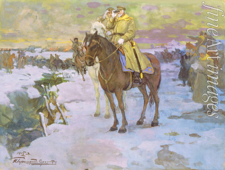 Goriuschkin-Sorokopudow Iwan Silytsch - Großfürst Nikolaus Nikolajewitsch an der Frontlinie
