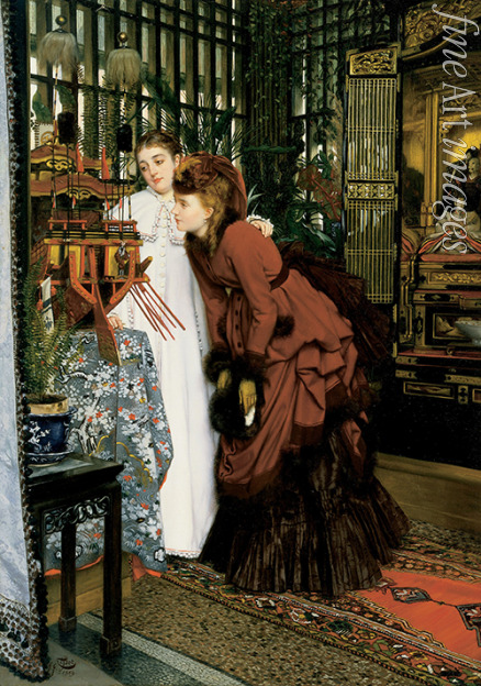 Tissot James Jacques Joseph - Young Ladies Looking at Japanese Objects