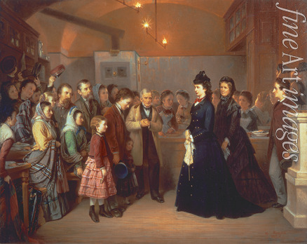 Mansfeld August Heinrich - The Empress Elisabeth of Austria visits a soup kitchen in the Schönlaterngasse