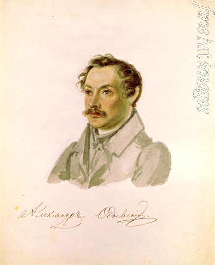 Bestuzhev Nikolai Alexandrovich - Portrait of the poet, Decembrist Count Alexander I. Odoevsky (1802-1839)