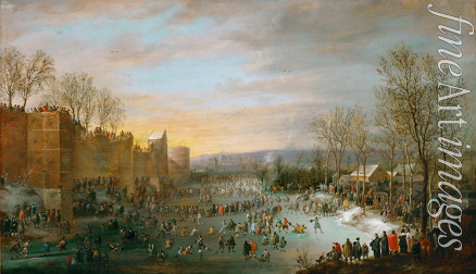 Hoecke Robert van den - Skating in the town-moat of Brussels