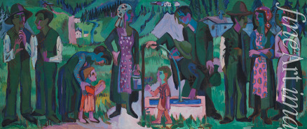 Kirchner Ernst Ludwig - Sunday in the Alps. Scene at the Well