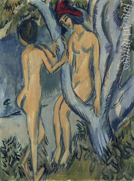 Kirchner Ernst Ludwig - Two Nudes by a Tree, Fehmarn