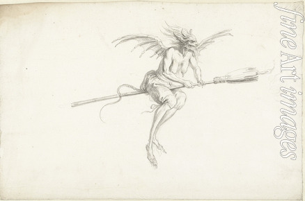 Saftleven Cornelis Hermansz. - Monströse Hexe auf einem Besen