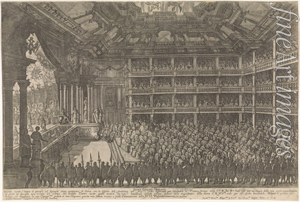 Geffels Frans - Szene aus der Oper Il pomo d'oro (Der goldene Apfel) von A. Cesti anlässlich der Vermählung von Leopold I. mit Margarita Teresa