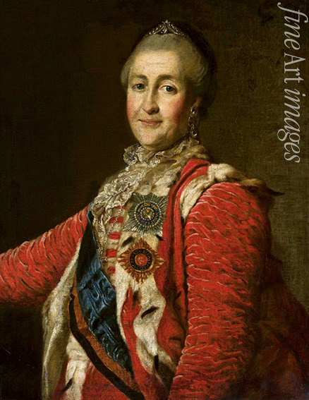 Levitsky Dmitri Grigorievich - Portrait of Empress Catherine II (1729-1796) in red dress