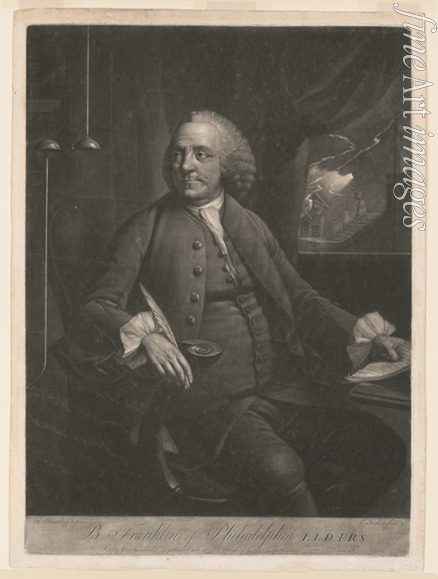 Fisher Edward - Porträt von Benjamin Franklin 