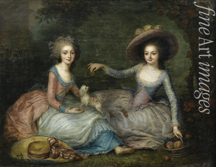 Unbekannter Künstler - Porträt von Marie Antoinette und Prinzessin de Lamballe