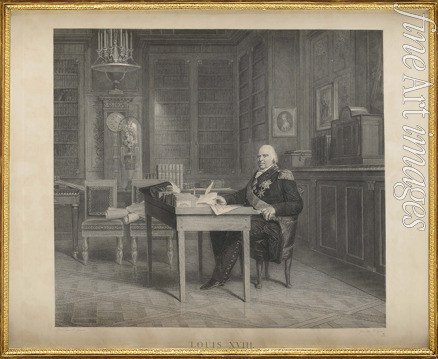 Gérard François Pascal Simon - Louis XVIII (1755-1824) in his Study at the Tuileries