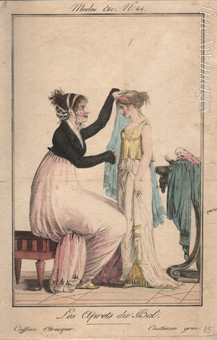 Debucourt Philibert-Louis - Preparations for the ball: Etruscan Hairstyle, Greek Costume