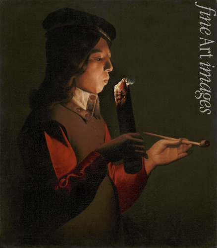 La Tour Georges de - A young boy with a pipe, blowing on a firebrand (Le Souffleur à la pipe)
