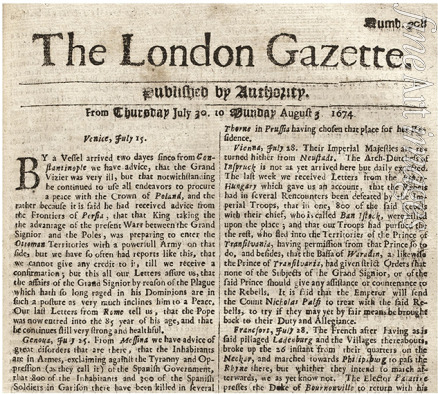 Historisches Objekt - The London Gazette