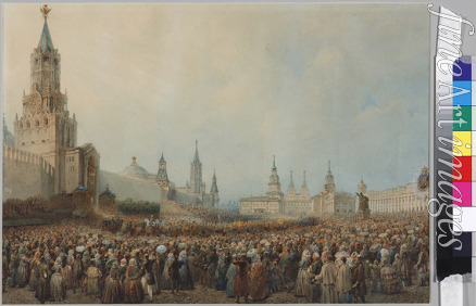 Sadownikow Wassili Semjonowitsch - Triumphaler Einzug der Krönungsprozession im Kreml am 17. August 1856