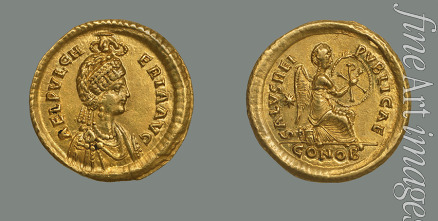 Numismatic Ancient Coins - Solidus of Empress Aelia Pulcheria (399-453)