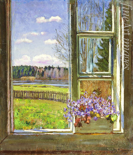 Zhukovsky Stanislav Yulianovich - Violets at the window