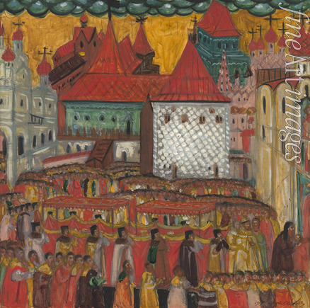 Stellezki Dmitri Semjonowitsch - Die Kreuzprozession zur Feier der Geburt von Peter dem Großen