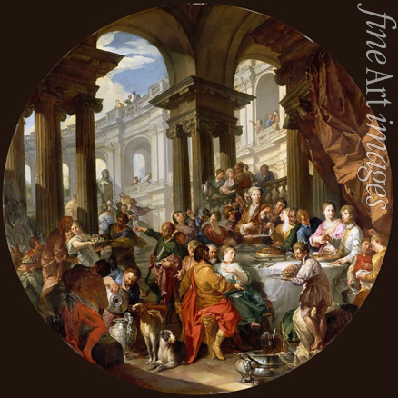 Pannini (Panini) Giovanni Paolo - Banquet under a portico of ionic order
