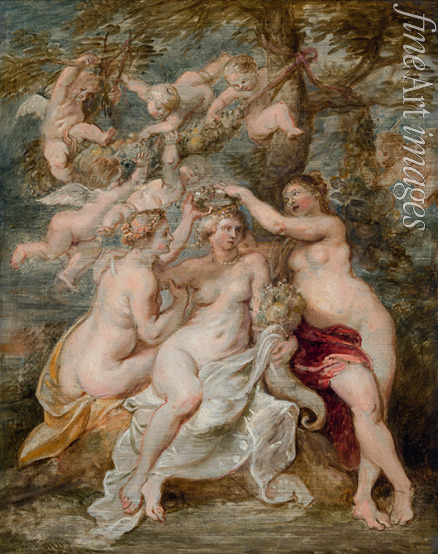 Rubens Pieter Paul - The nymphs crowning the Goddess of Abundance