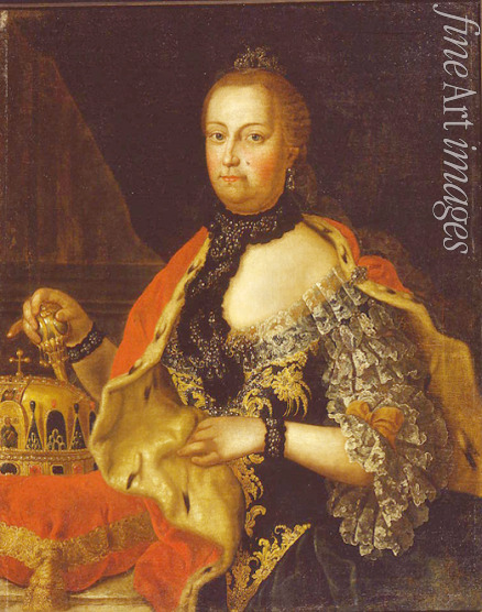 Beresin Wassili Kosmitsch - Porträt der Kaiserin Maria Theresia von Österreich (1717-1780)