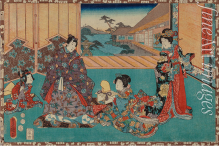 Kunisada (Toyokuni III.) Utagawa - Aus der Serie Sono sugata yukari no utsushi-e (Wahre Abbilder von der Gestalt des strahlenden Prinzen) 