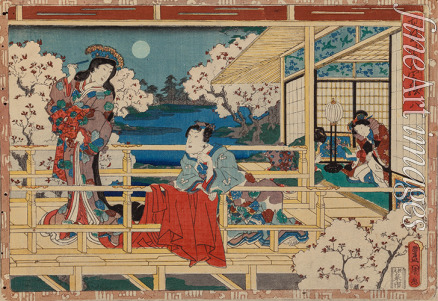 Kunisada (Toyokuni III) Utagawa - From the series Sono sugata yukari no utsushi-e (Magic Lantern Slides of That Romantic Purple Figure)