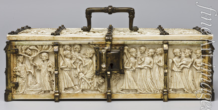 West European Applied Art - Casket Decorated with Scenes from Tales of Chivalry