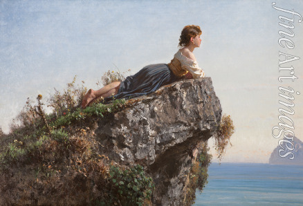 Palizzi Filippo - La fanciulla sulla roccia a Sorrento (Das Mädchen auf dem Felsen in Sorrento)