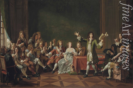 Monsiaux Nicolas André - Molière liest aus seiner Komödie Tartuffe im Hause von Ninon de Lenclos
